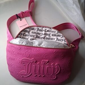 Juicy Couture Bold Pink Embossed Fanny Pak Bag